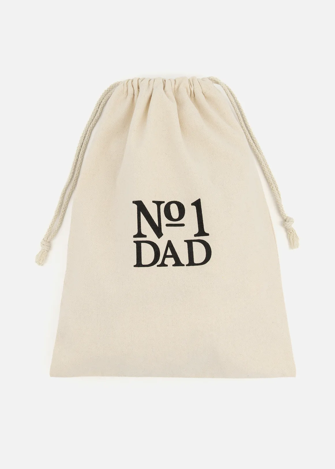 No. 1 Dad Canvas Drawstring Gift Bag - NATURAL