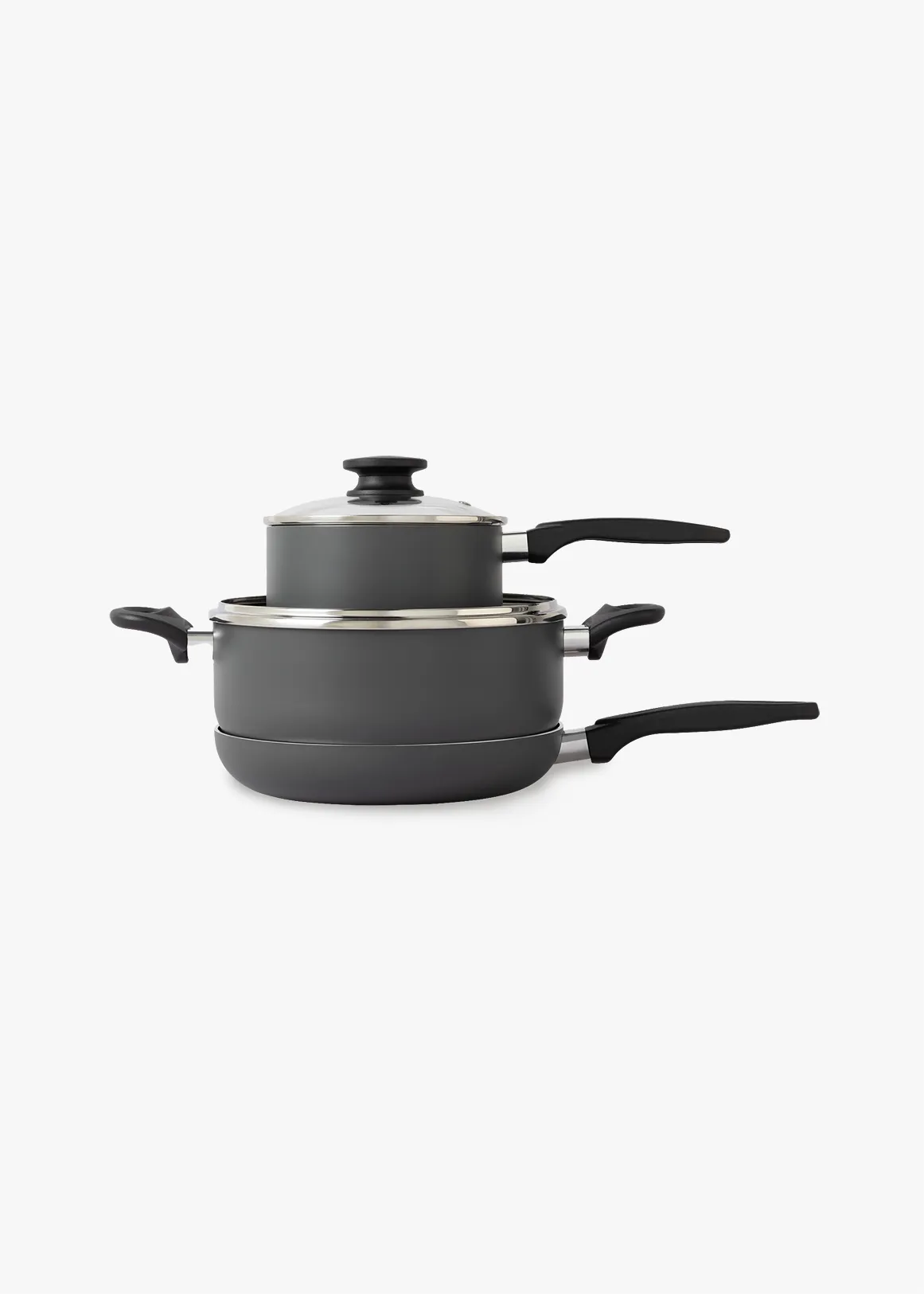 Non-Stick Aluminium Cookware Set - CHARCOAL