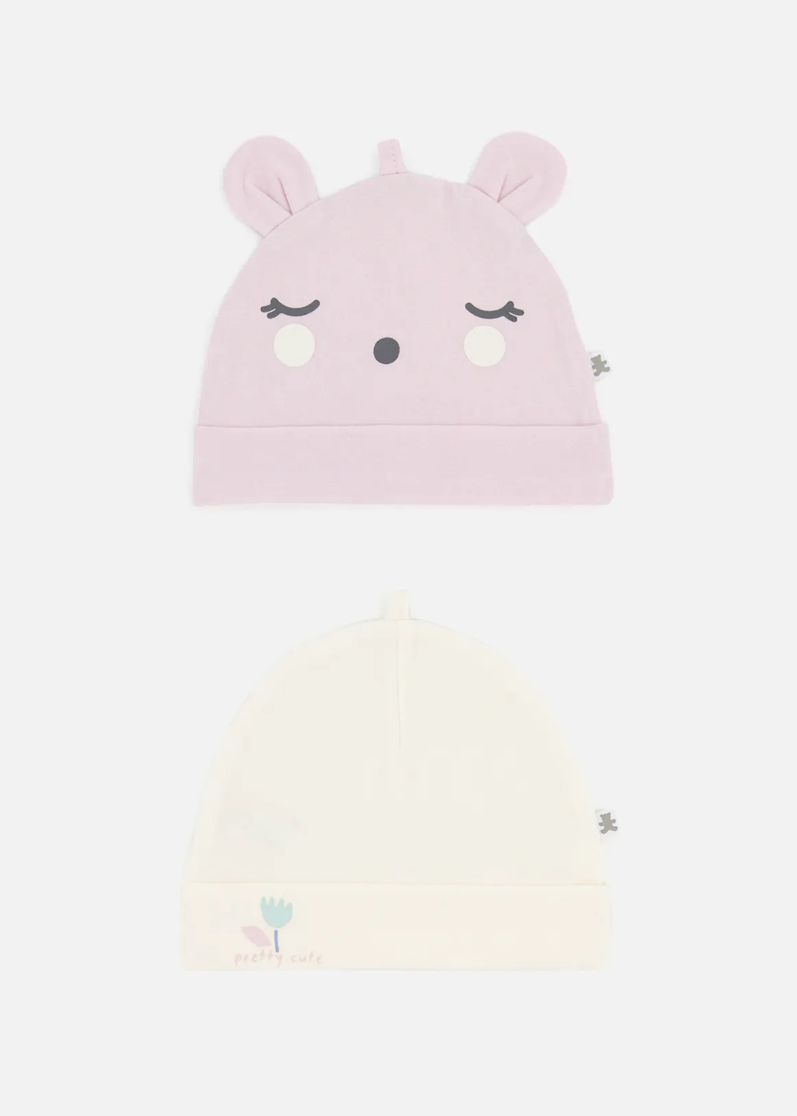 Novelty Face Beanies 2 Pack - LIGHT LILAC