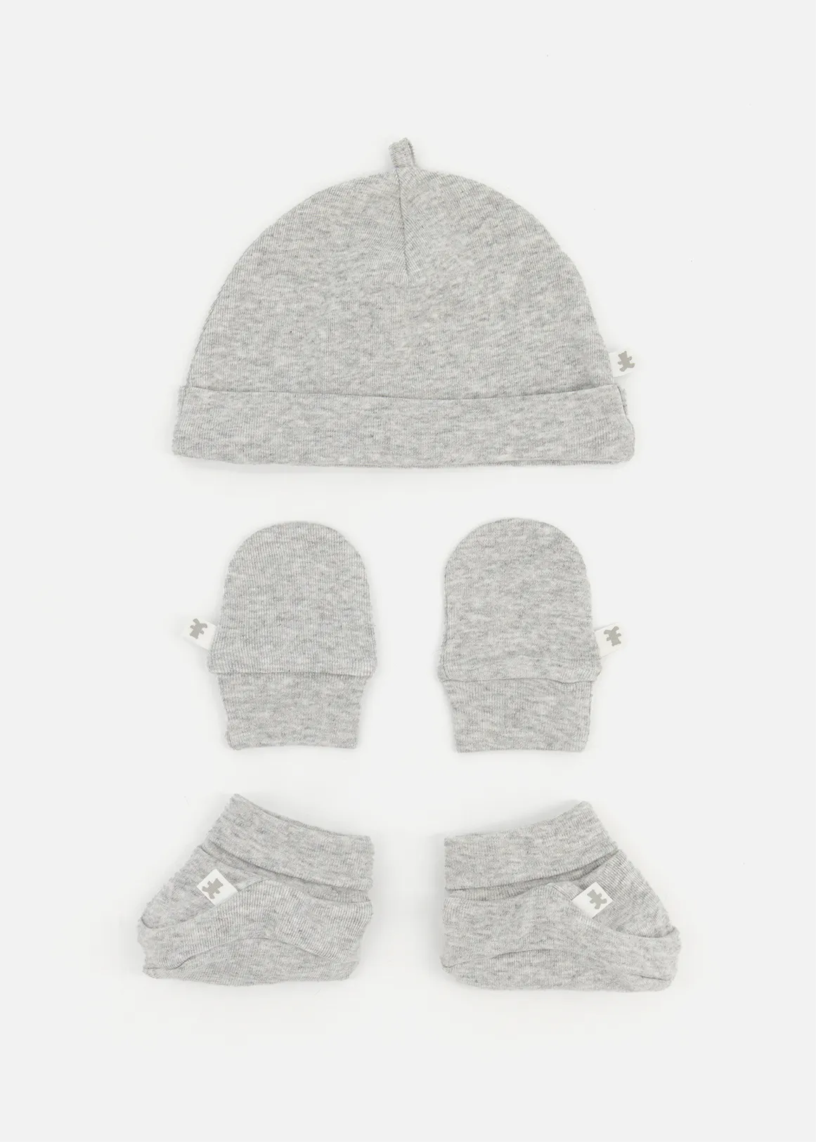 Organic Cotton Essential Baby Starter Set 3 Piece - GREY MELANGE