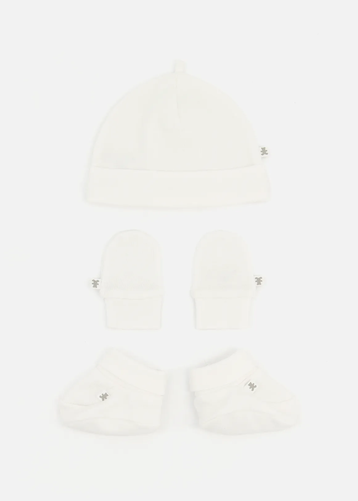 Organic Cotton Essential Baby Starter Set 3 Piece - WHITE