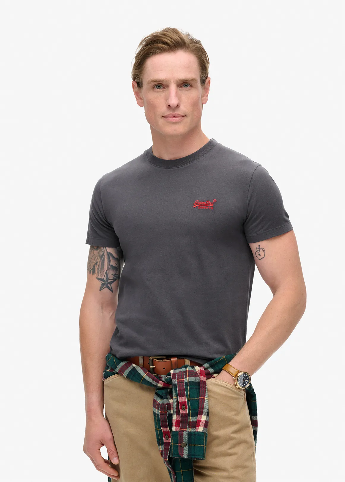 Organic Cotton Essential Logo T-Shirt - CHARCOAL