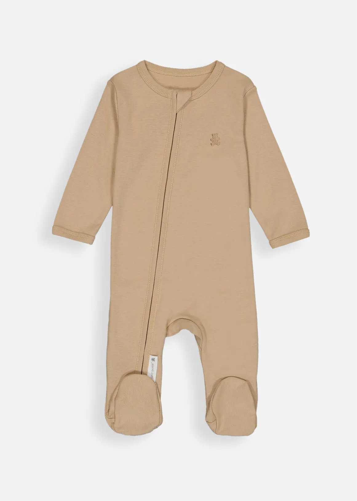Organic Cotton Zip Sleepsuit - CAMEL