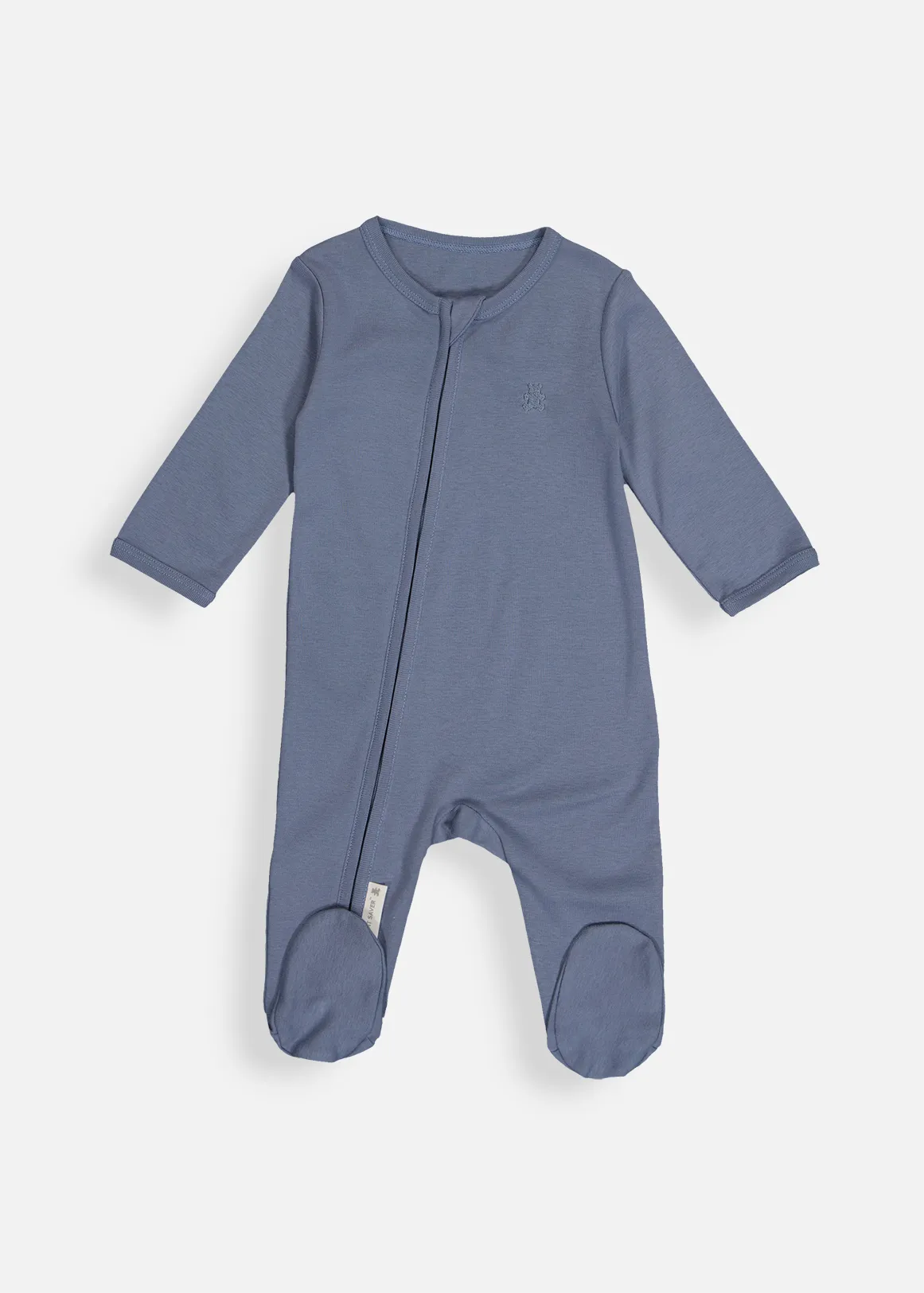 Organic Cotton Zip Sleepsuit - DARK BLUE