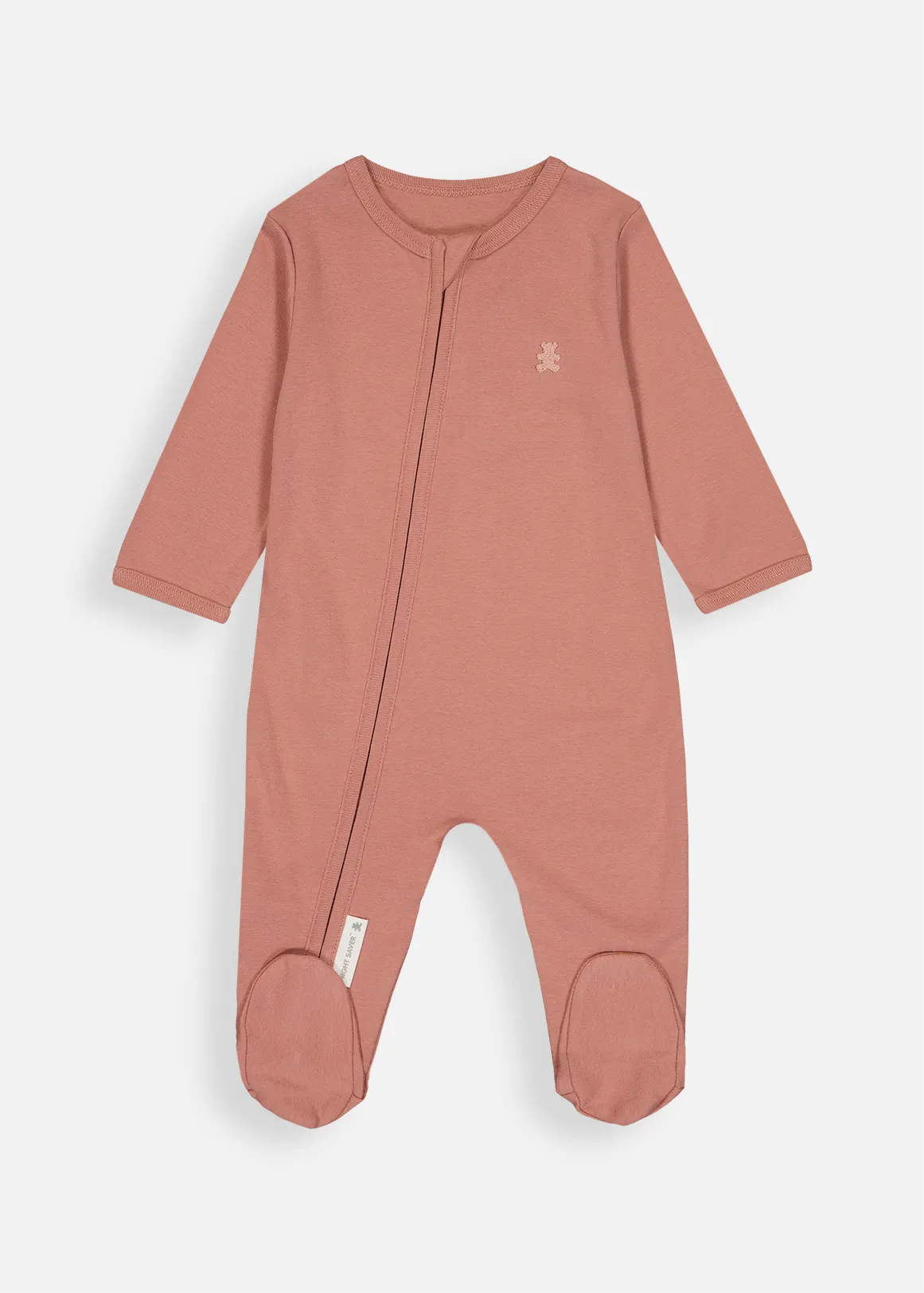 Organic Cotton Zip Sleepsuit - DUSTY PINK