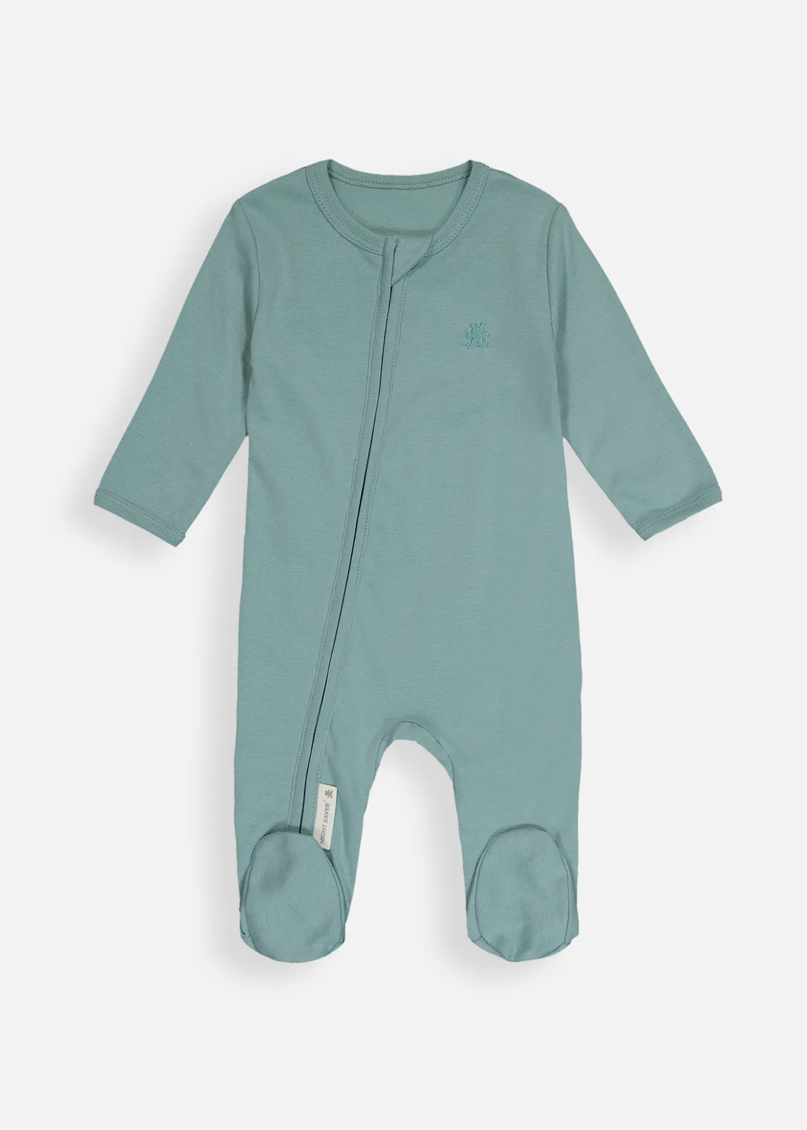 Organic Cotton Zip Sleepsuit - LIGHT TEAL