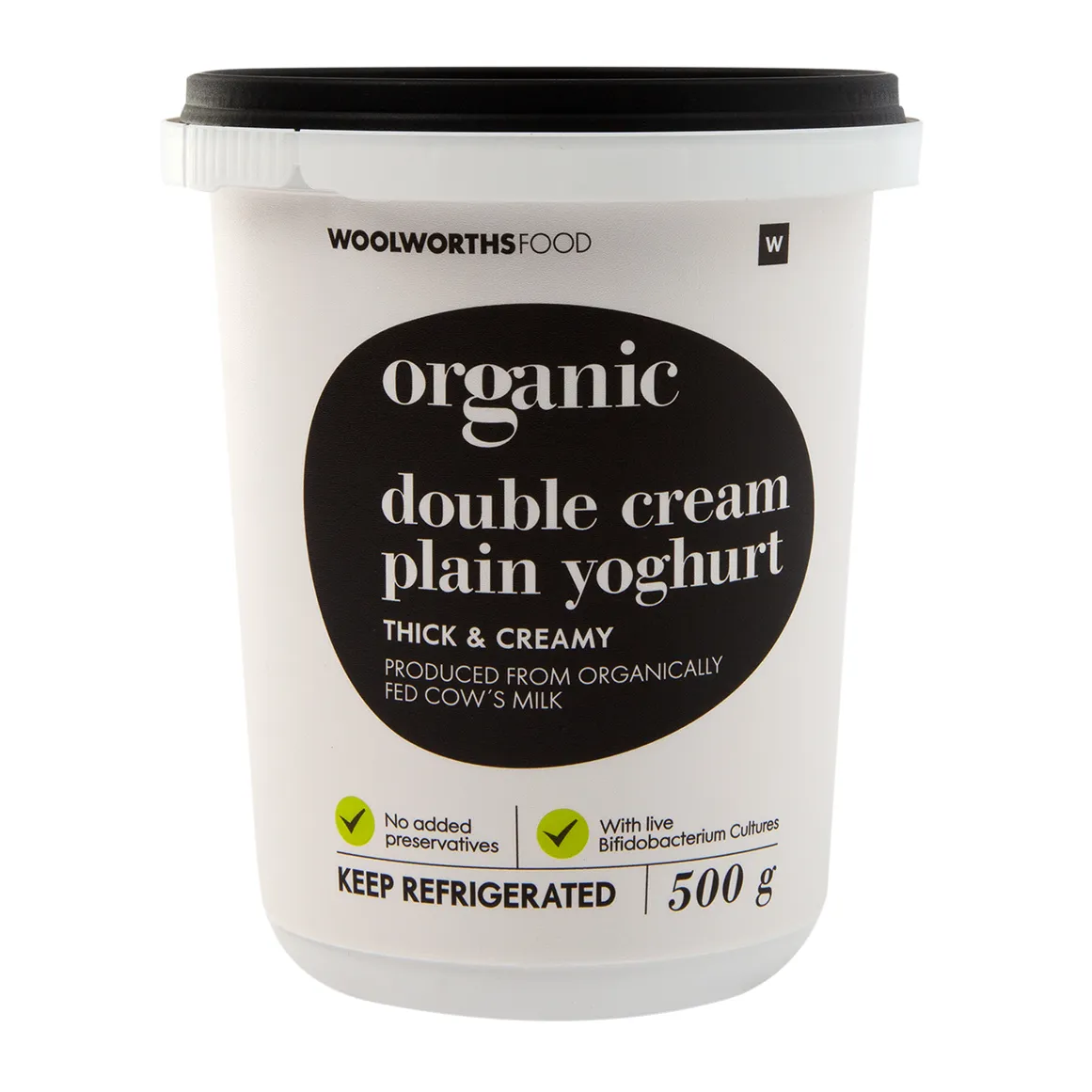 Organic Double Cream Plain Yoghurt 500 g