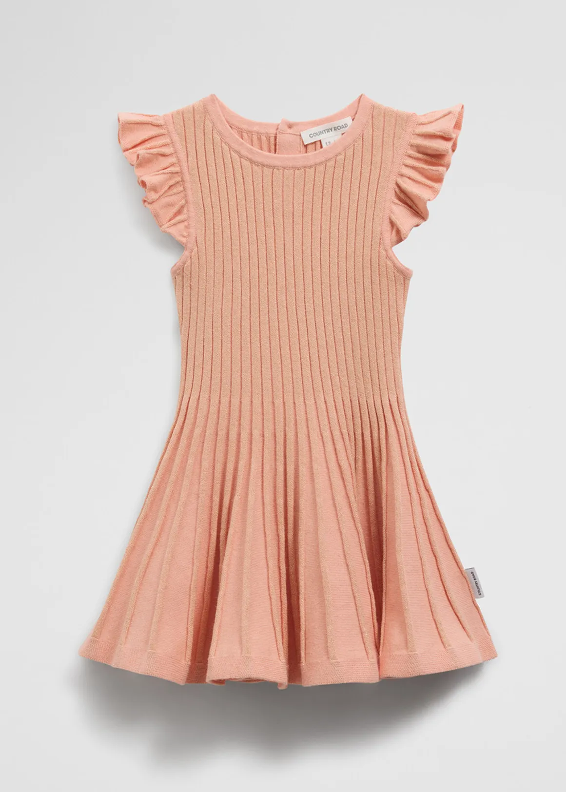 Organically Grown Cotton Blend Metallic Knit Dress - PEACH