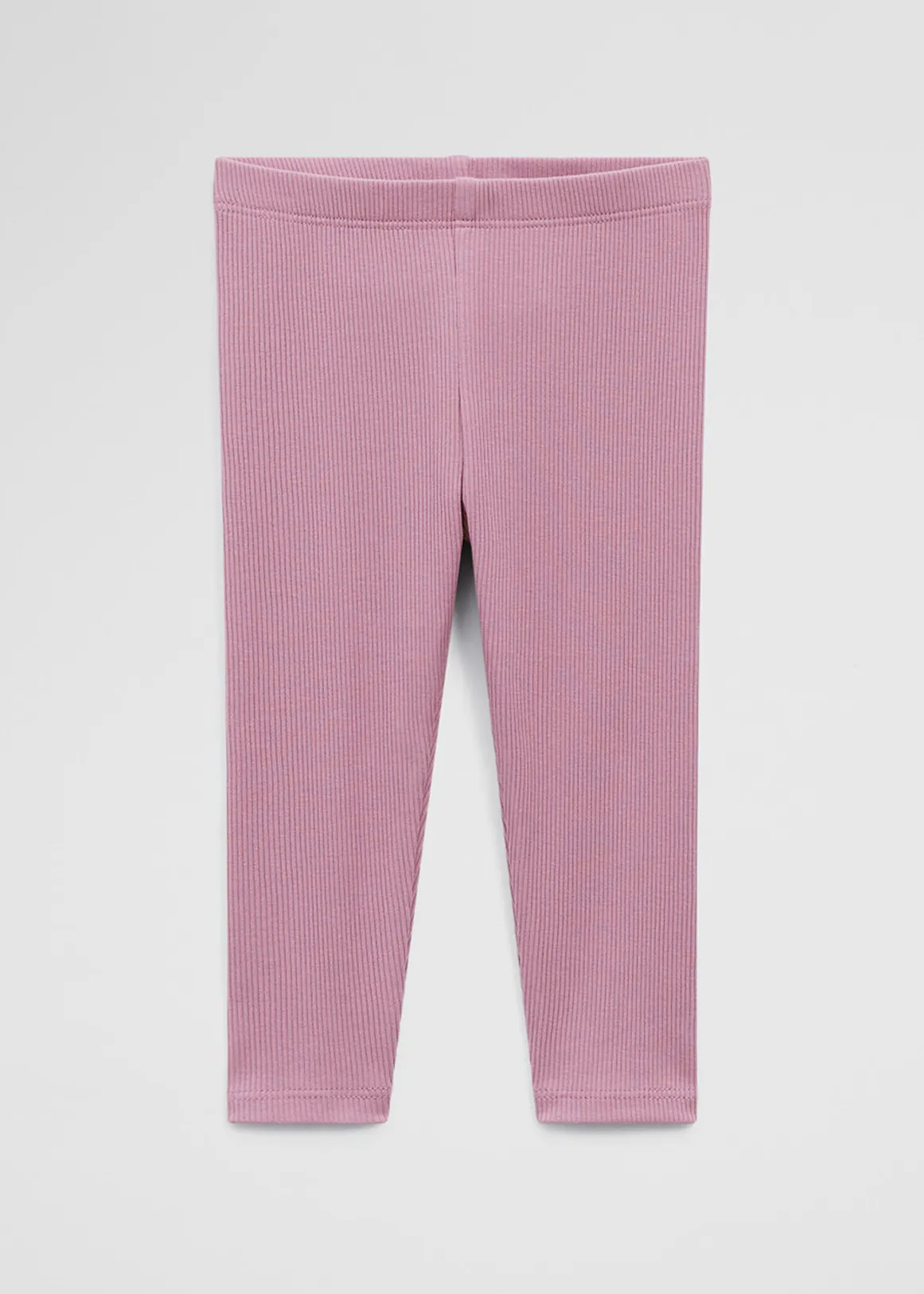 Organically Grown Cotton Blend Solid Rib Legging - BERRY