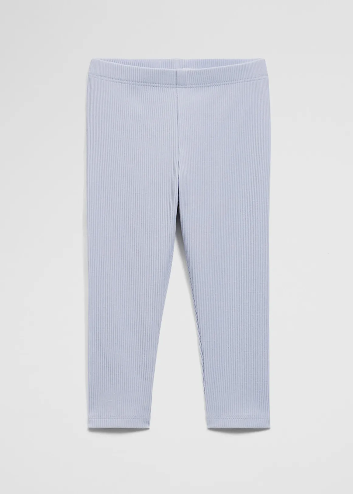 Organically Grown Cotton Blend Solid Rib Legging - BLUEBELL