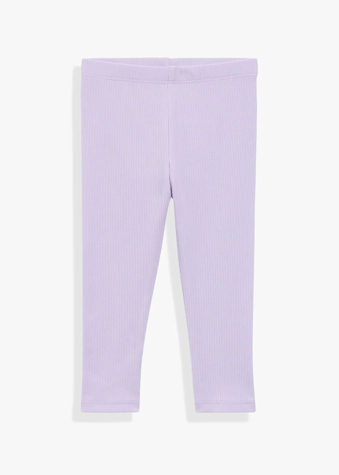 Organically Grown Cotton Blend Solid Rib Legging - LILAC