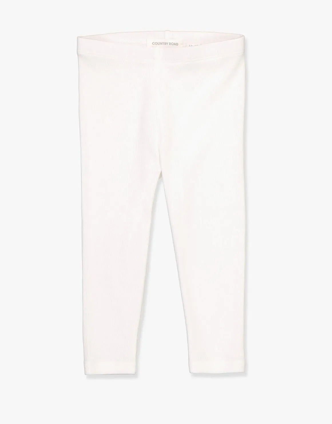 Organically Grown Cotton Blend Solid Rib Legging - MARSHMALLOW