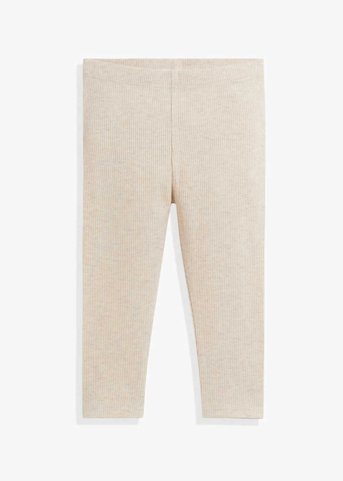 Organically Grown Cotton Blend Solid Rib Legging - OATMEAL MARLE