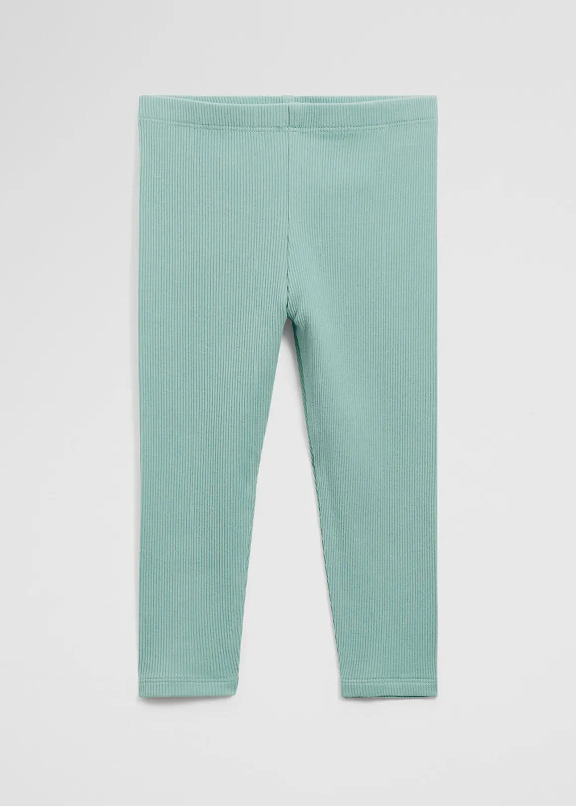 Organically Grown Cotton Blend Solid Rib Legging - Spearmint