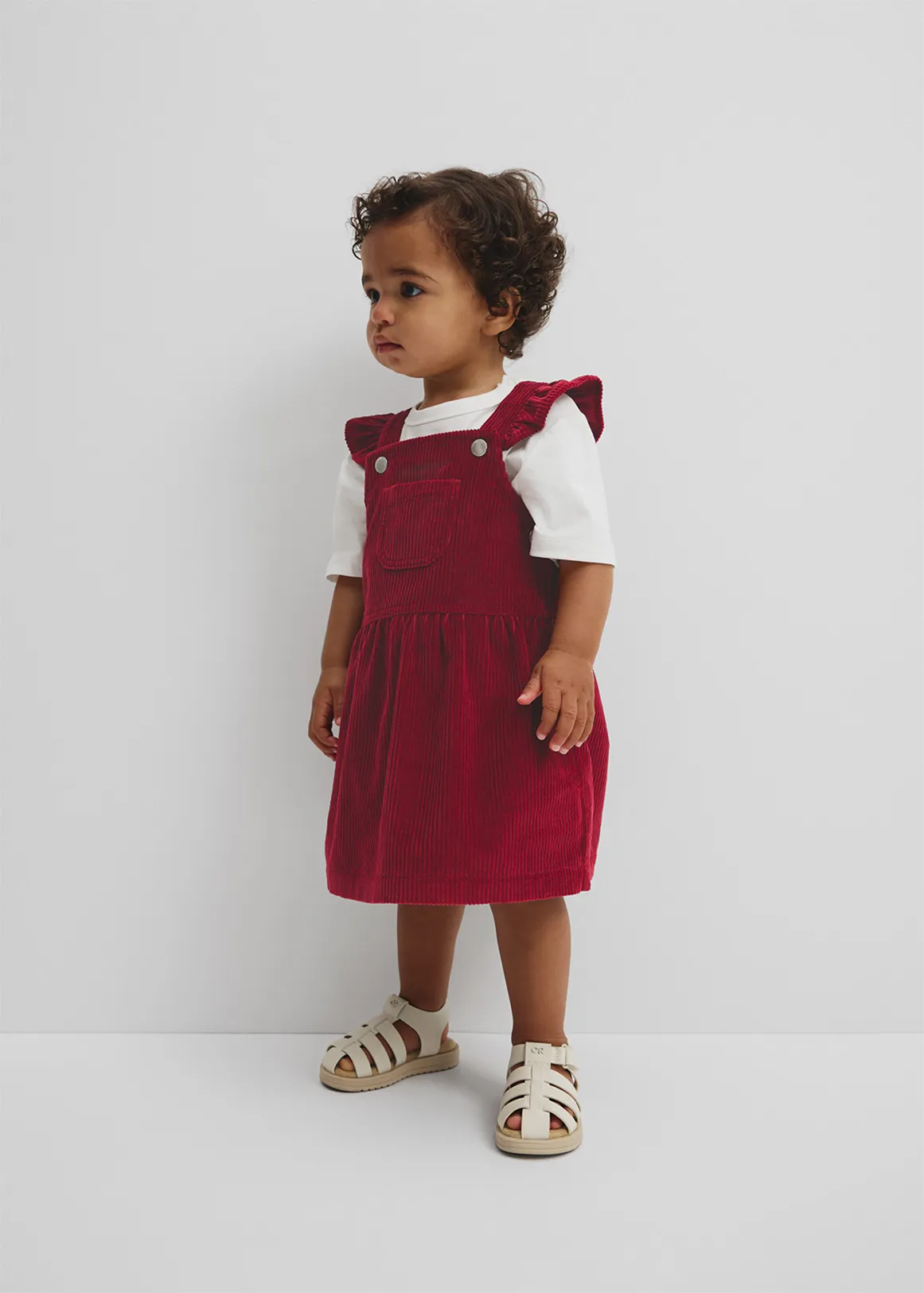 Organically Grown Cotton Cord Frill Dress - RUBY1
