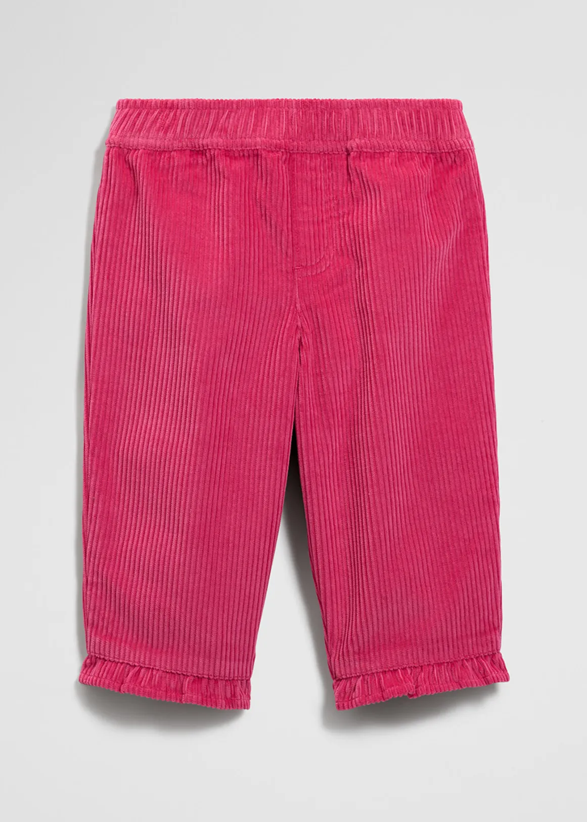 Organically Grown Cotton Cord Frill Pant - ROSEWOOD