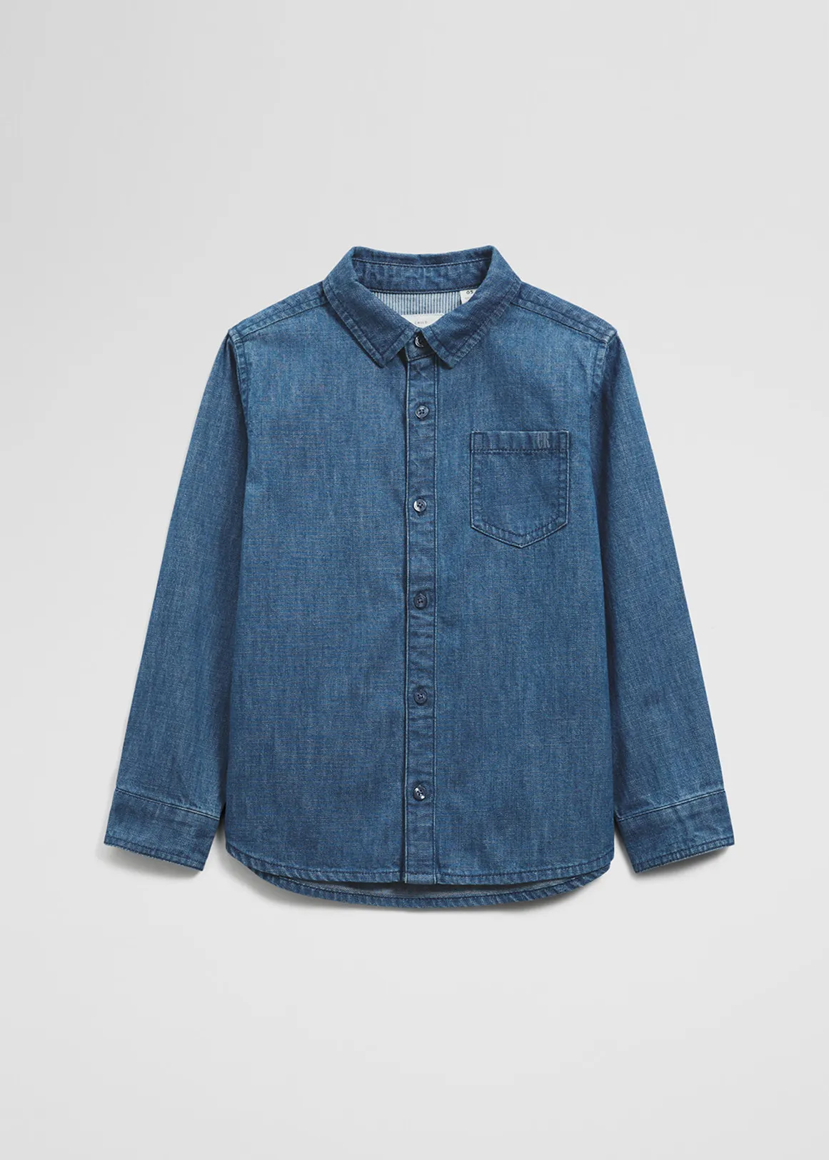 Organically Grown Cotton Denim Shirt - CHAMBRAY BLUE
