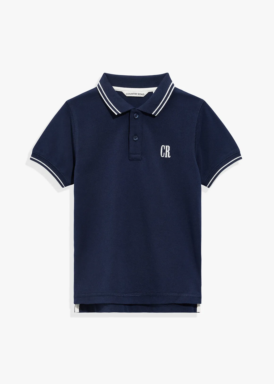 Organically Grown Cotton Logo Polo Shirt - NAVY