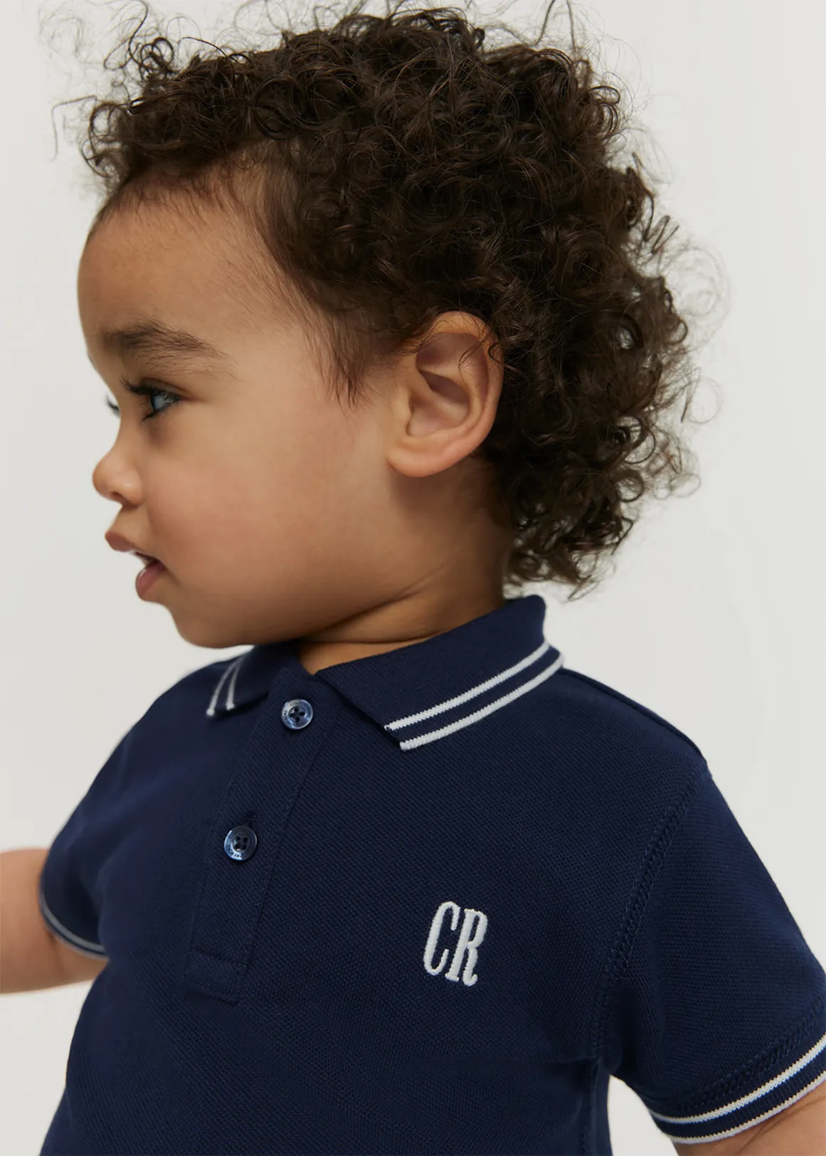 Organically Grown Cotton Logo Polo Shirt - NAVY