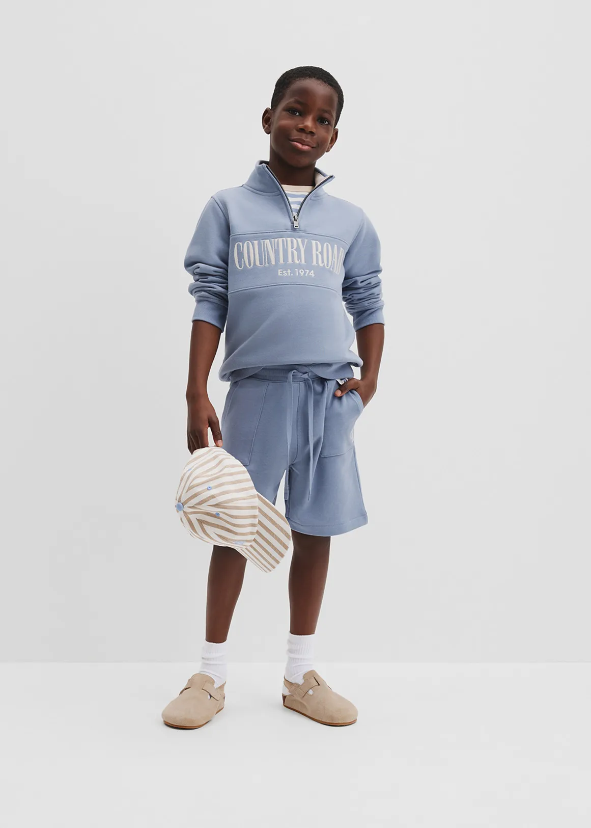 Organically Grown Cotton Pocket Detail Sweat Short - SLATE BLUE