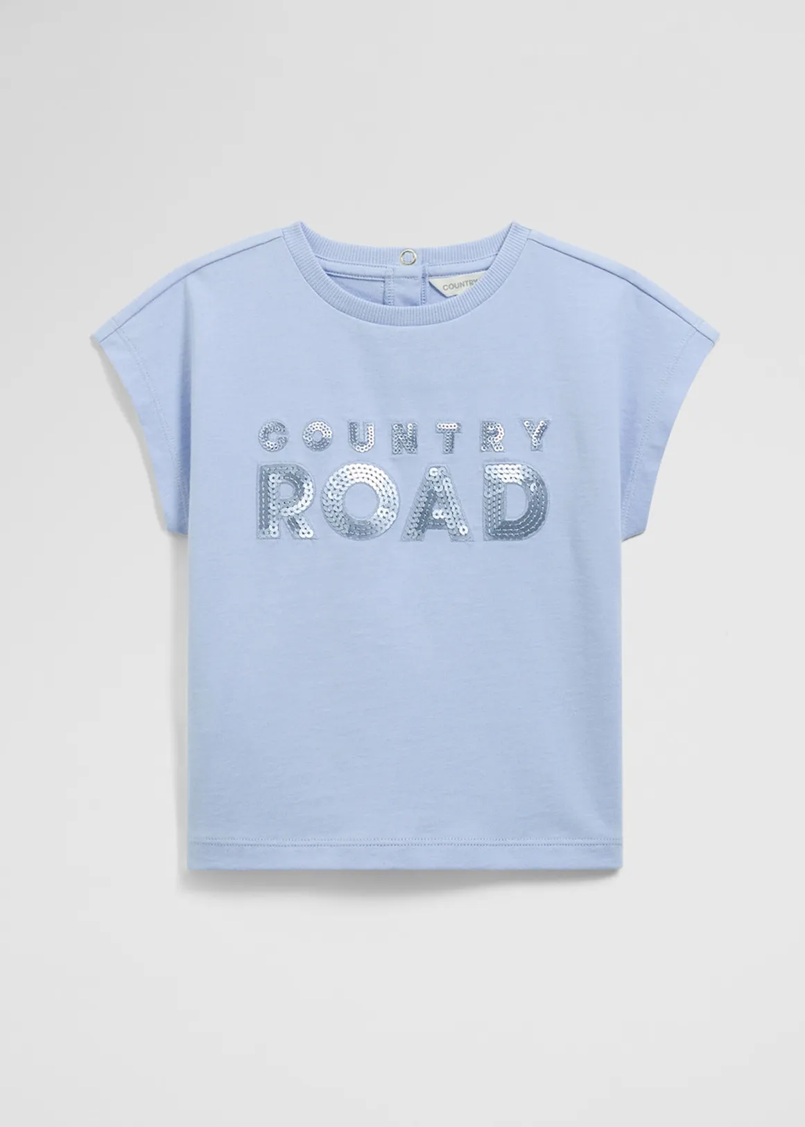Organically Grown Cotton Sequin Logo T-Shirt - BLUEBELL MULTI