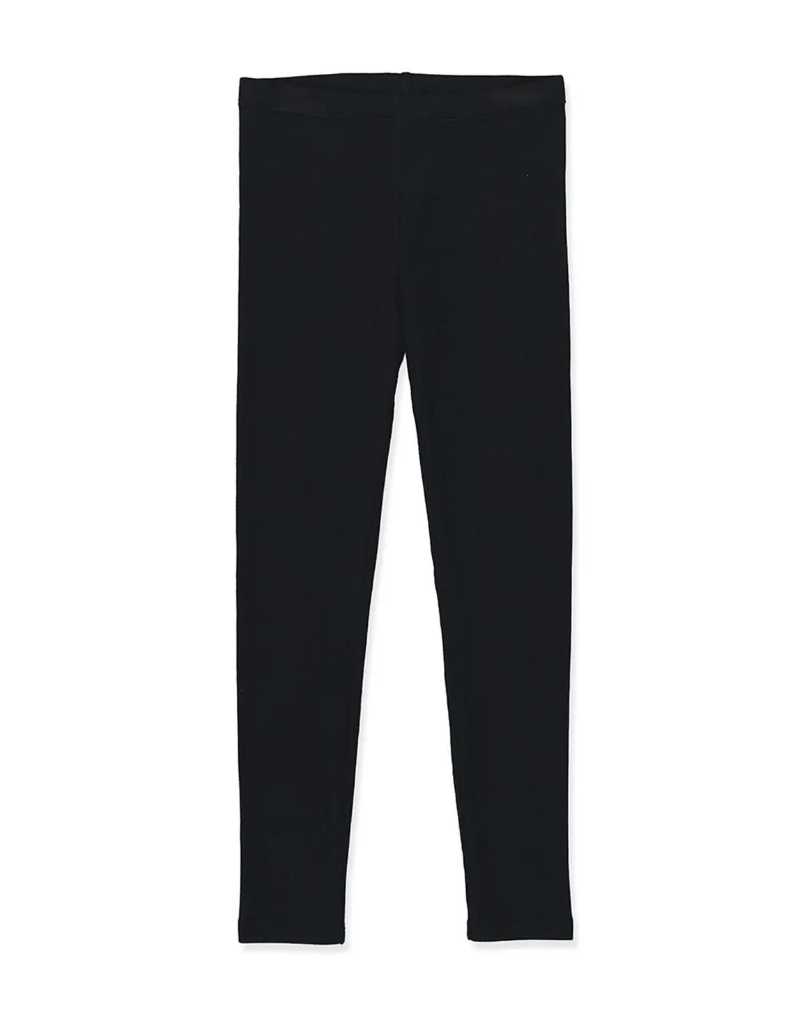 Organically Grown Cotton Solid Rib Legging - BLACK