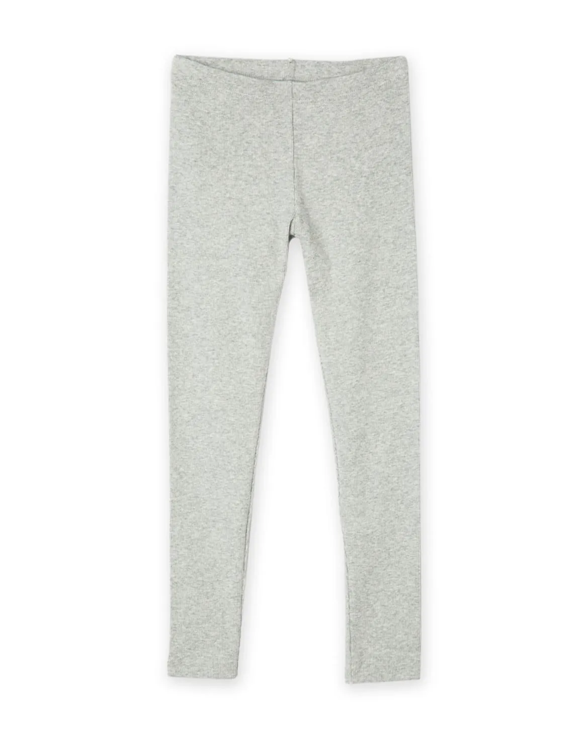 Organically Grown Cotton Solid Rib Legging - LIGHT GREY MARLE