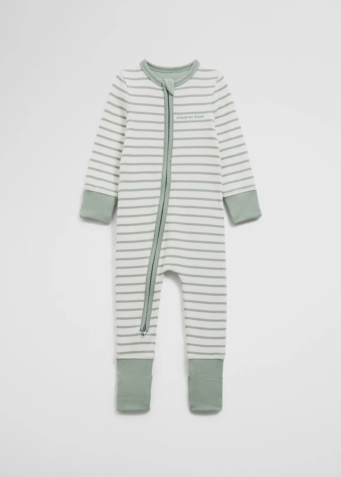 Organically Grown Cotton Stripe Rib Jumpsuit - FERN