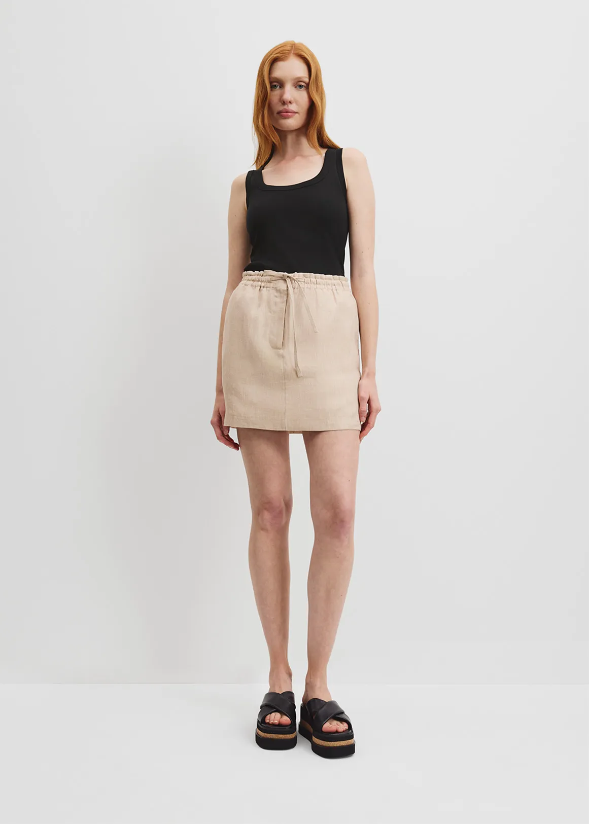 Organically Grown Linen Mini Skirt - CHAI