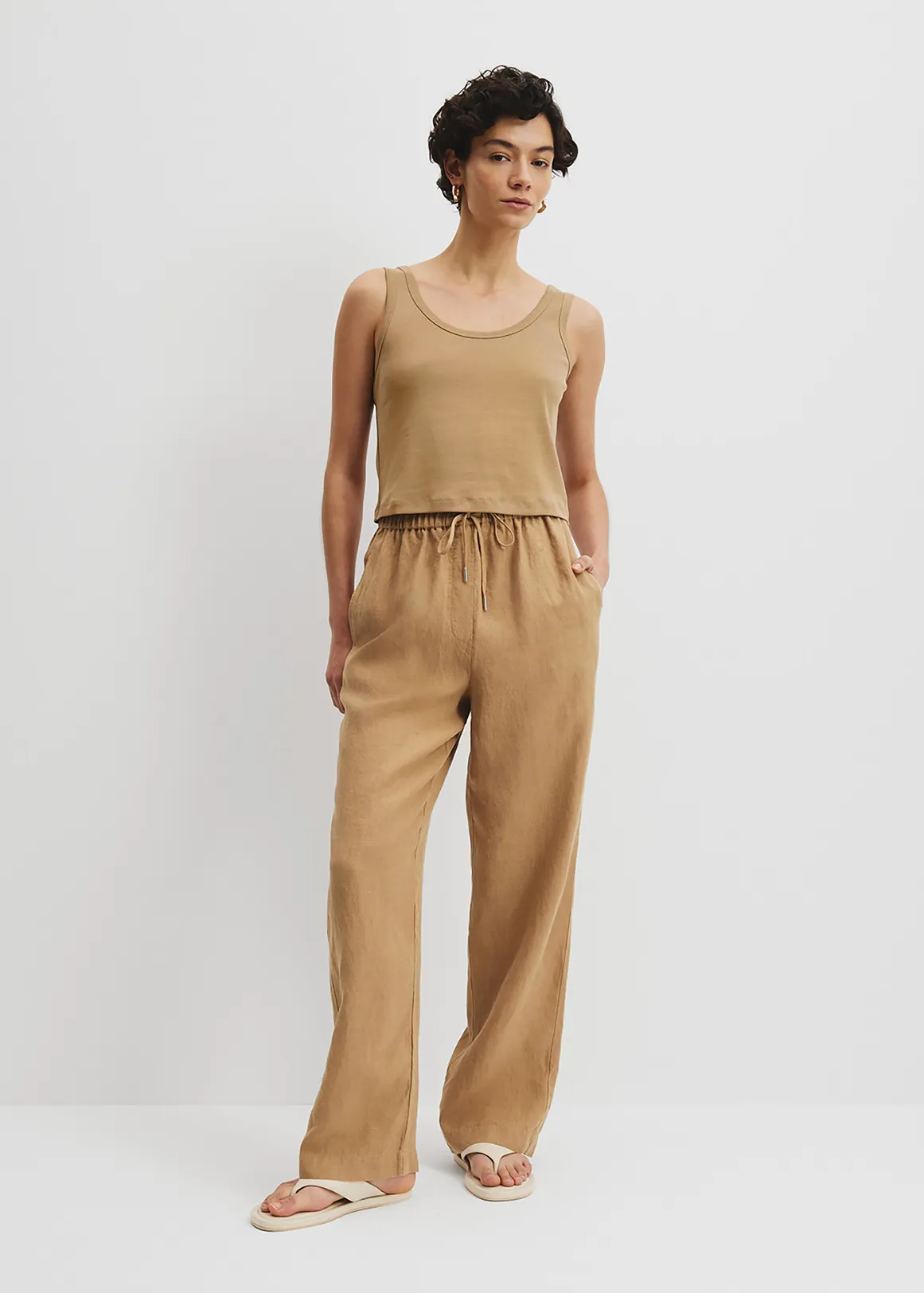 Organically Grown Linen Pull-On Pant - CHAI