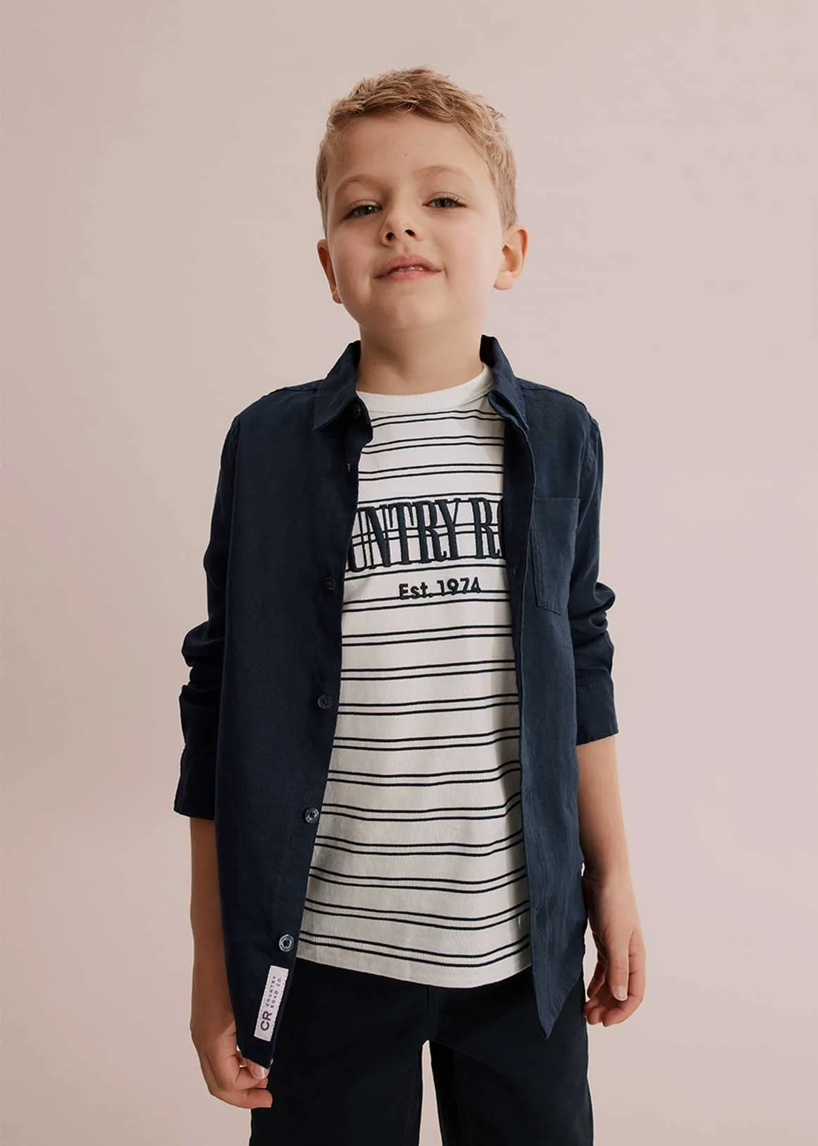 Organically Grown Linen Shirt - NAVY