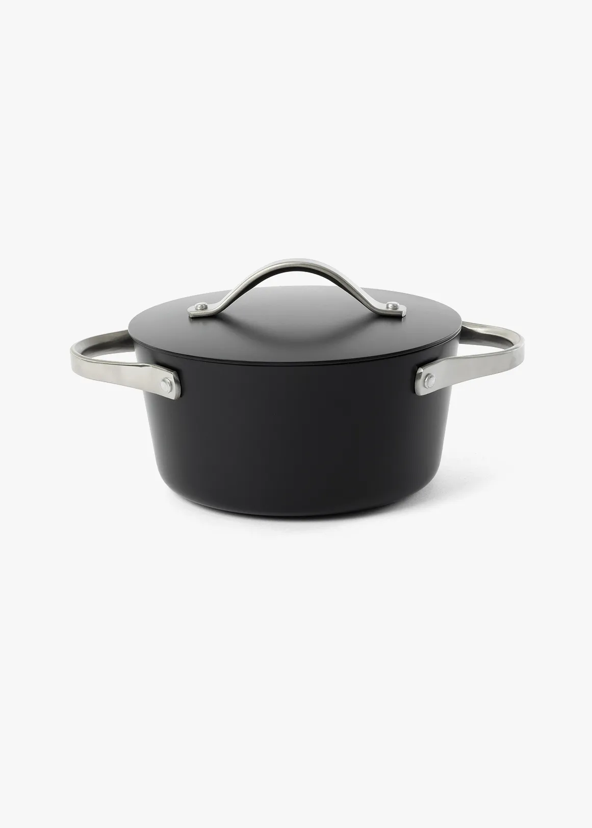 Oslo Aluminium Casserole Pot with Reinforced Ceramic Non-Stick 20cm - BLACK