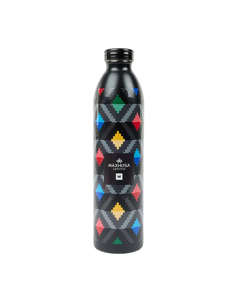 Our Best Ever Maxhosa Black Stainless Steel Bottle 946 ml