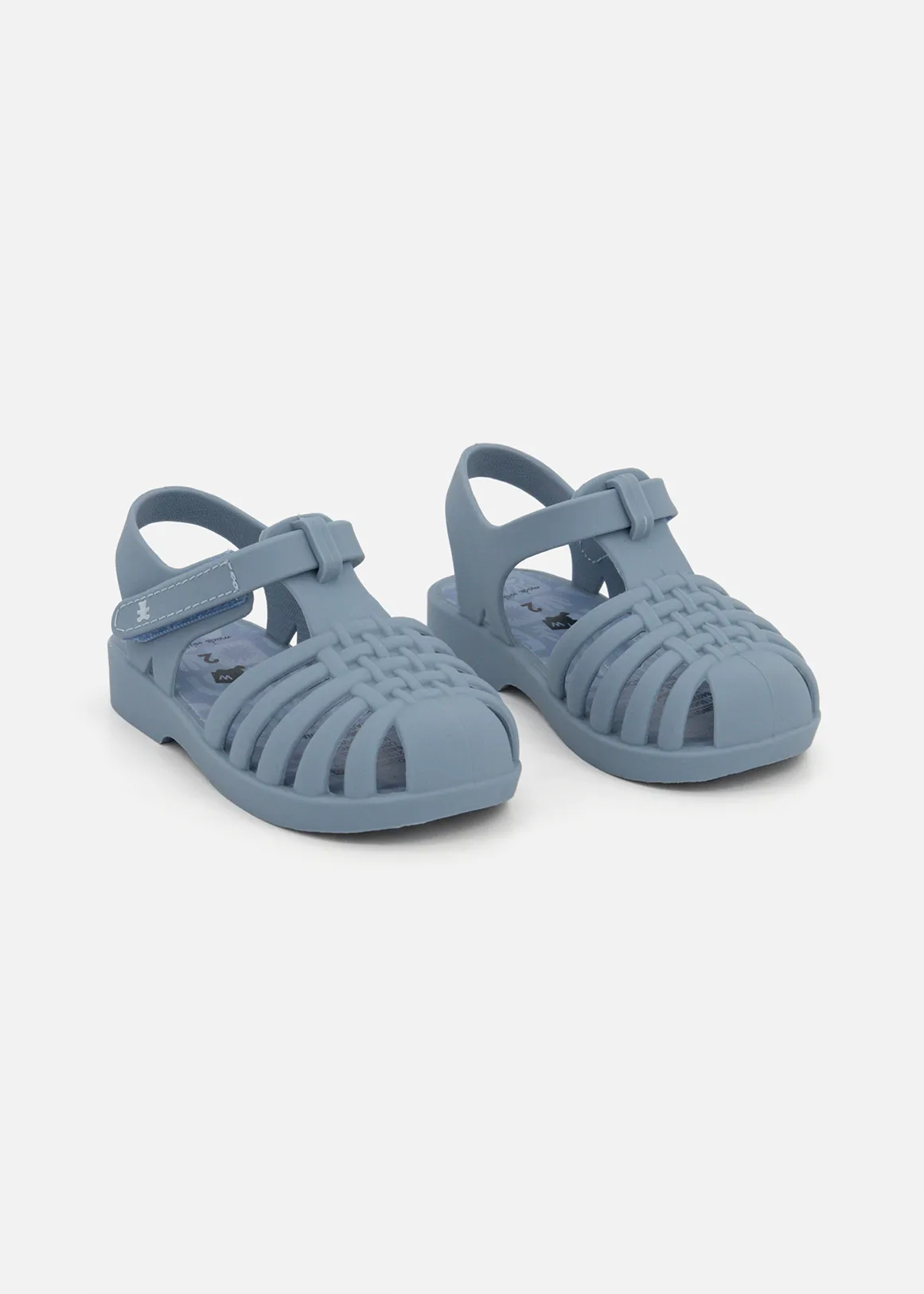 Palm Print Jelly Sandals - BLUE