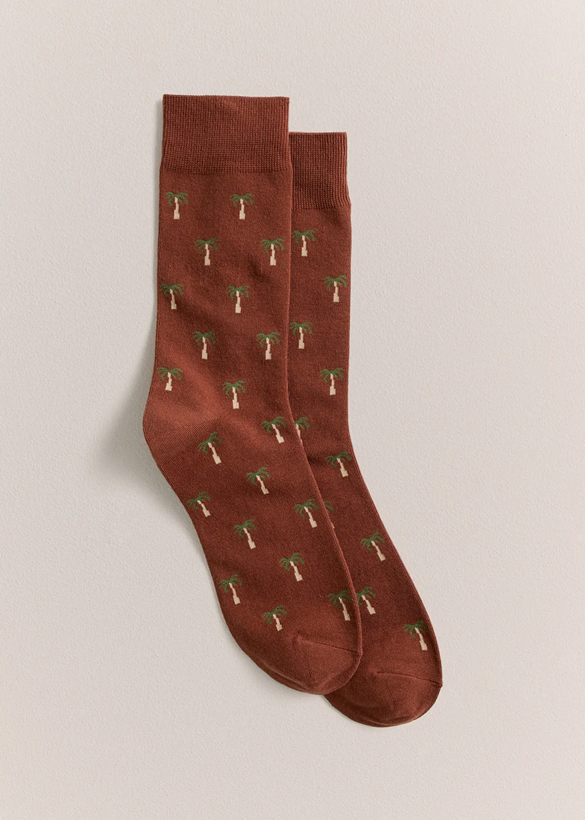 Palm Tree Sock - BURNT ORANGE