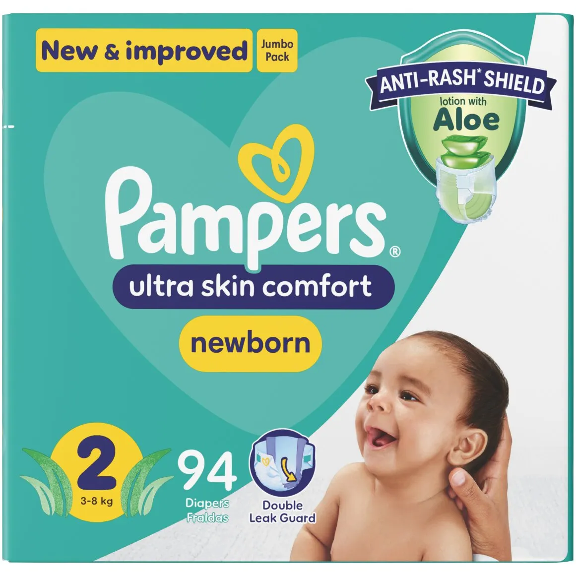Pampers Baby Dry Newborn Size 2 (3 - 8 kg) Nappies 94 pk