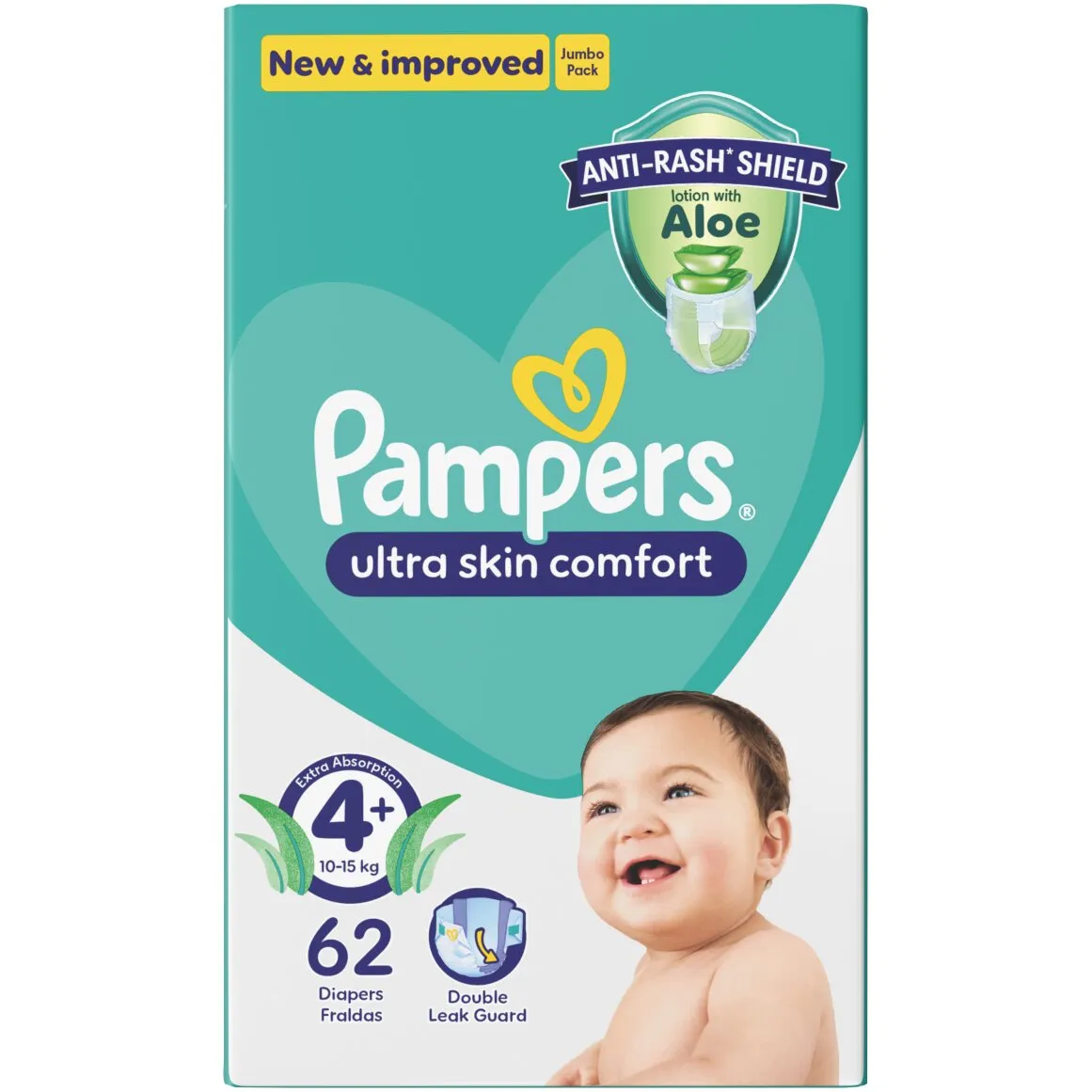 Pampers Baby Dry Size 4+ (10 - 16 kg) Nappies 62 pk