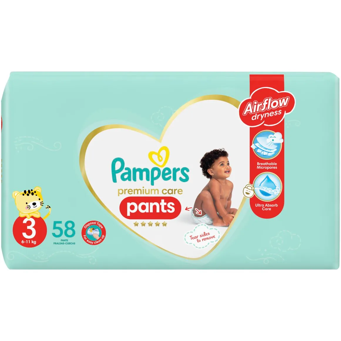 Pampers Premium Care Pants No.3 (6 - 11 kg) 58 pk