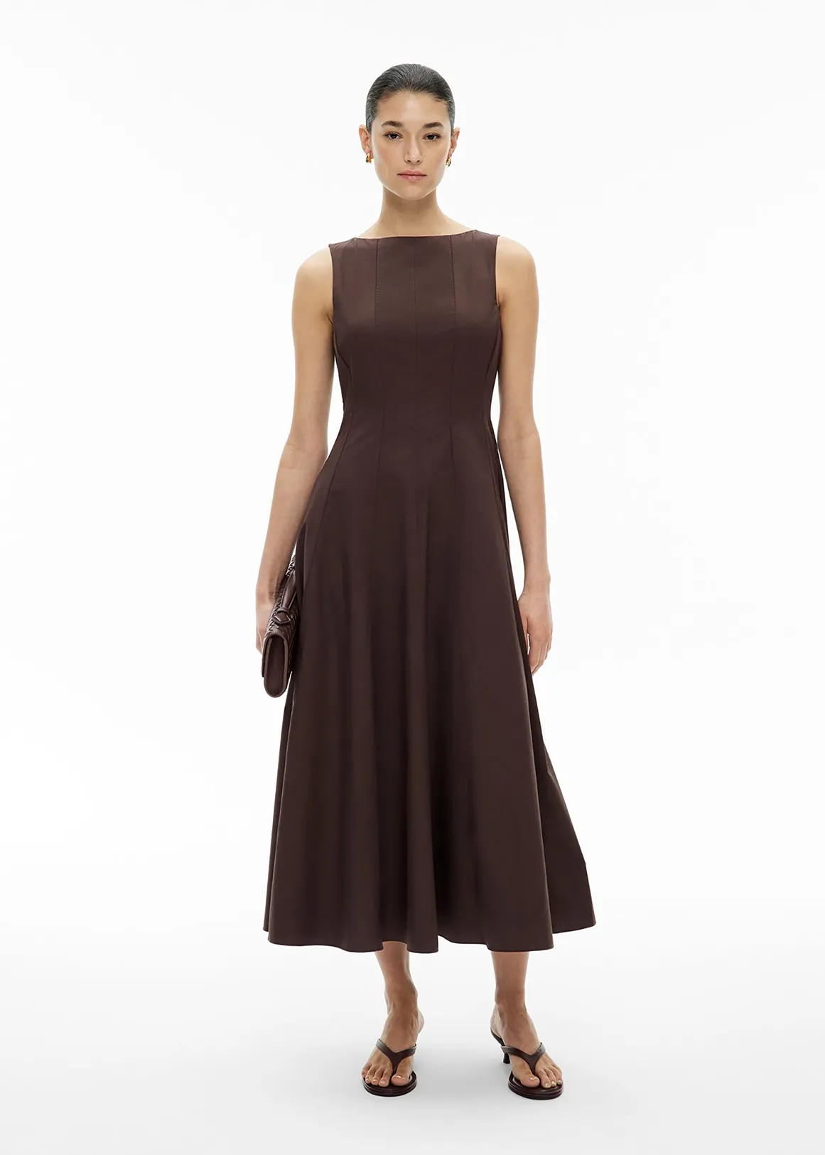 Panelled Midi Dress - ESPRESSO