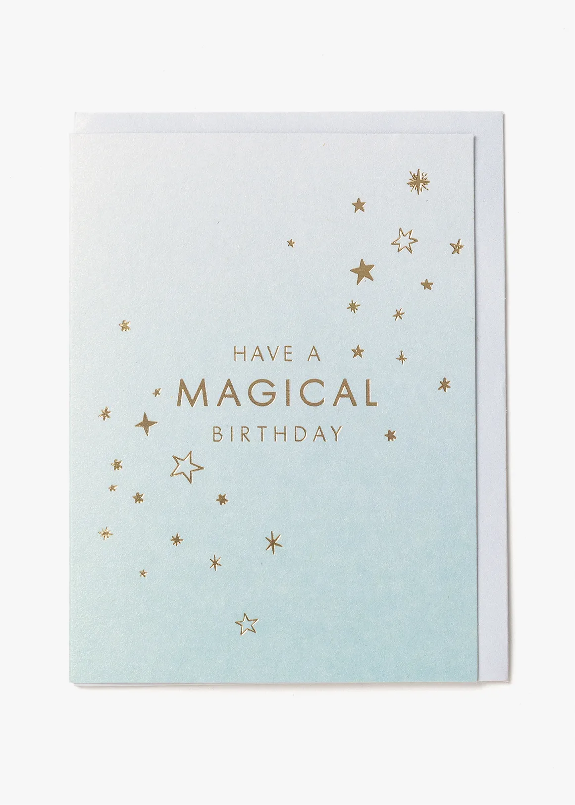 Pearlised Mint Stars Birthday Gift Card - GOLD