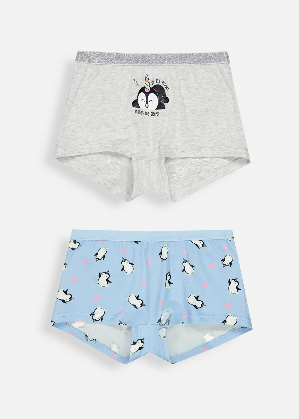 Penguin Star Cotton Boylegs 2 Pack - X BLUE