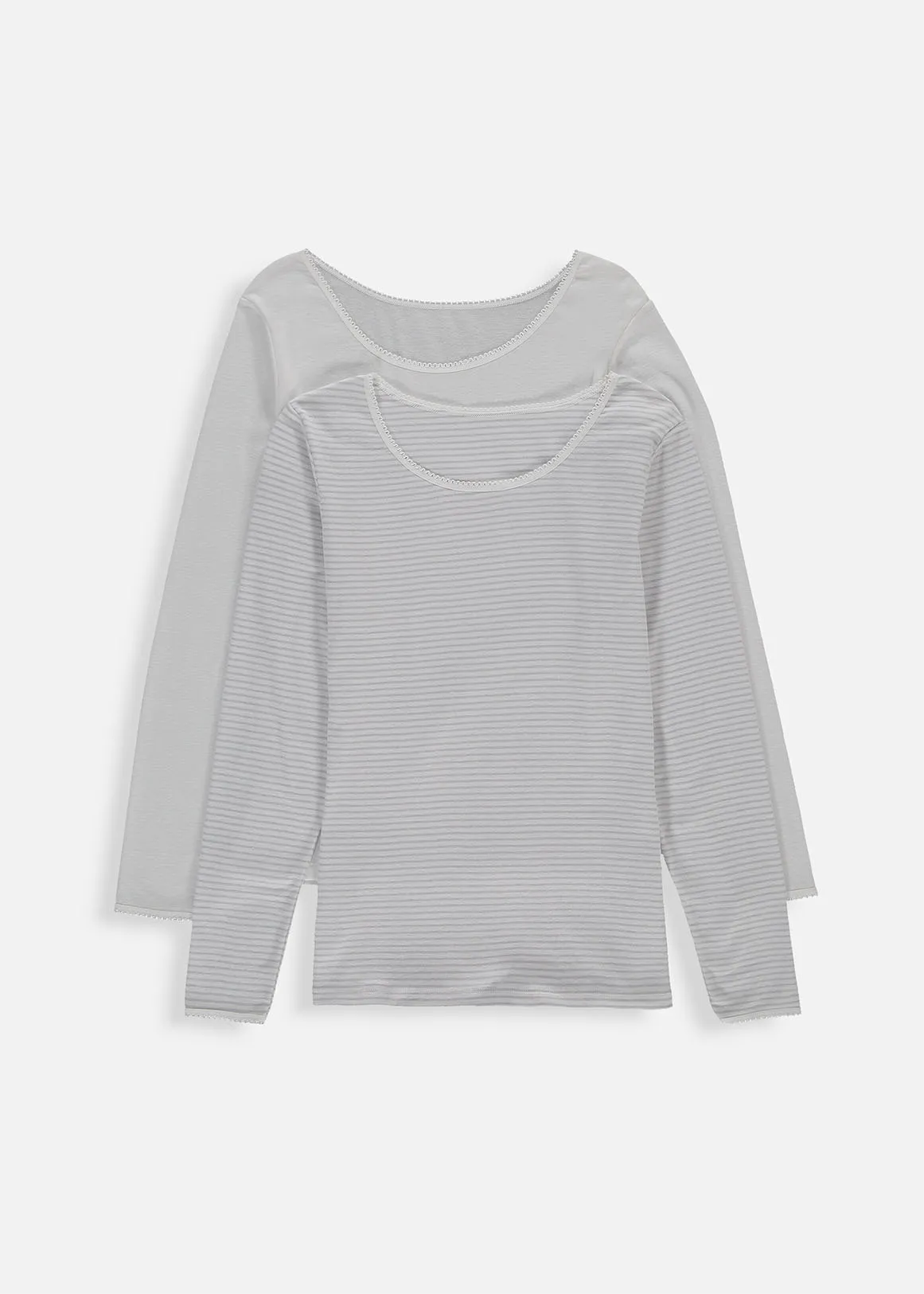 Picot Trim Vests 2 Pack - GREY
