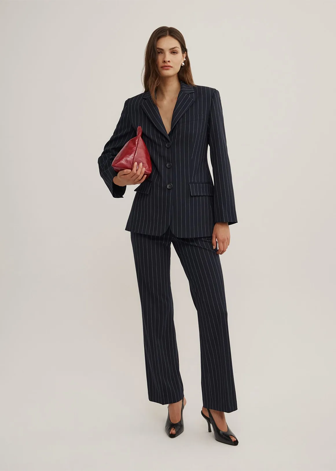 Pinstripe Blazer - NAVY PINSTRIPE