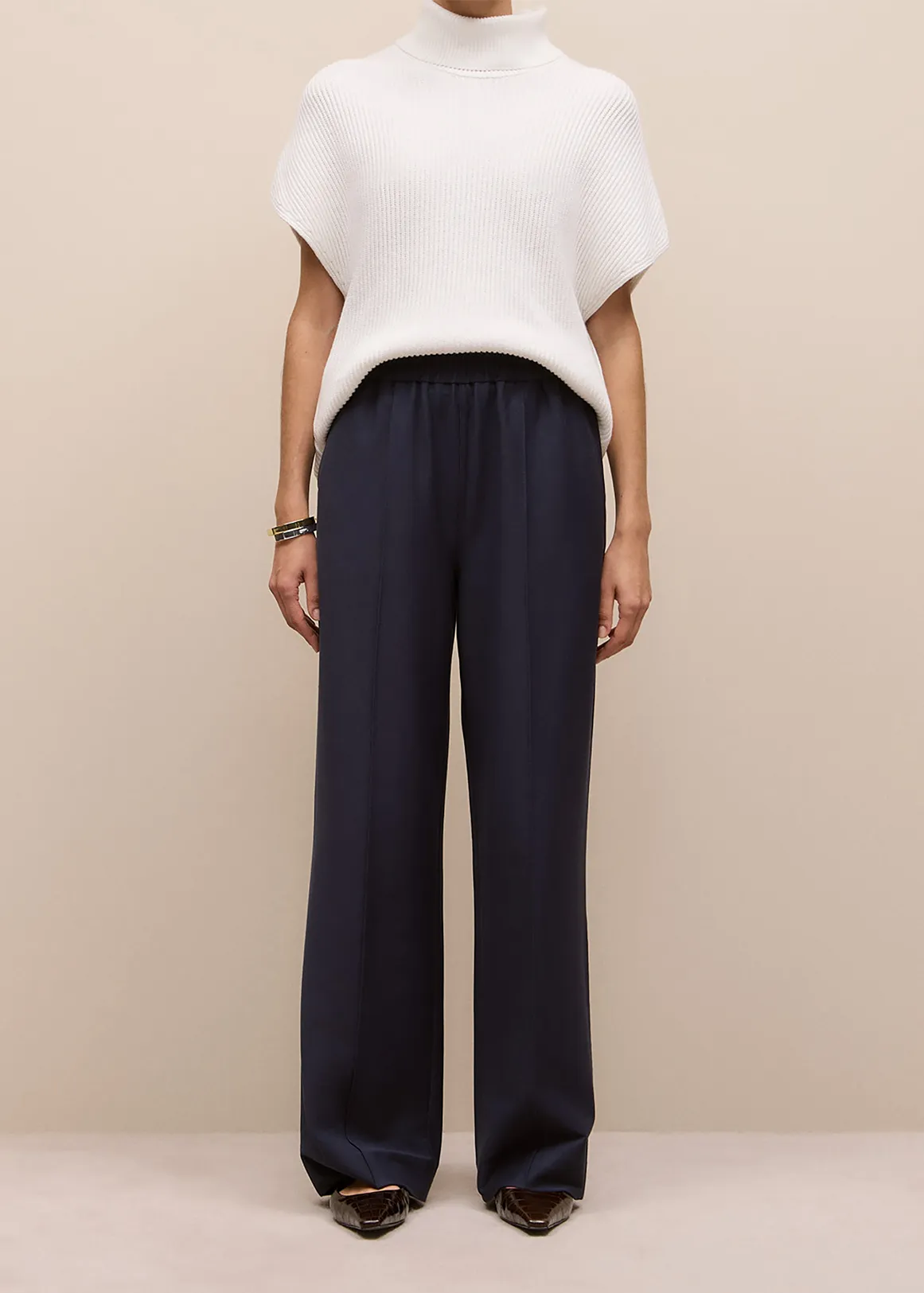 Pintucked Pull On Pant - Night Sky