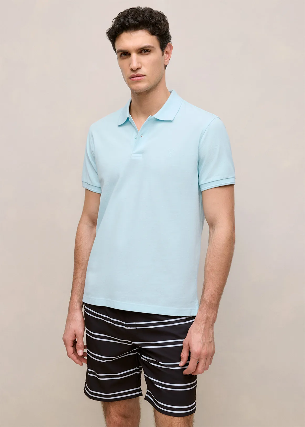 Pique Classic Short Sleeve Polo - PASTEL BLUE