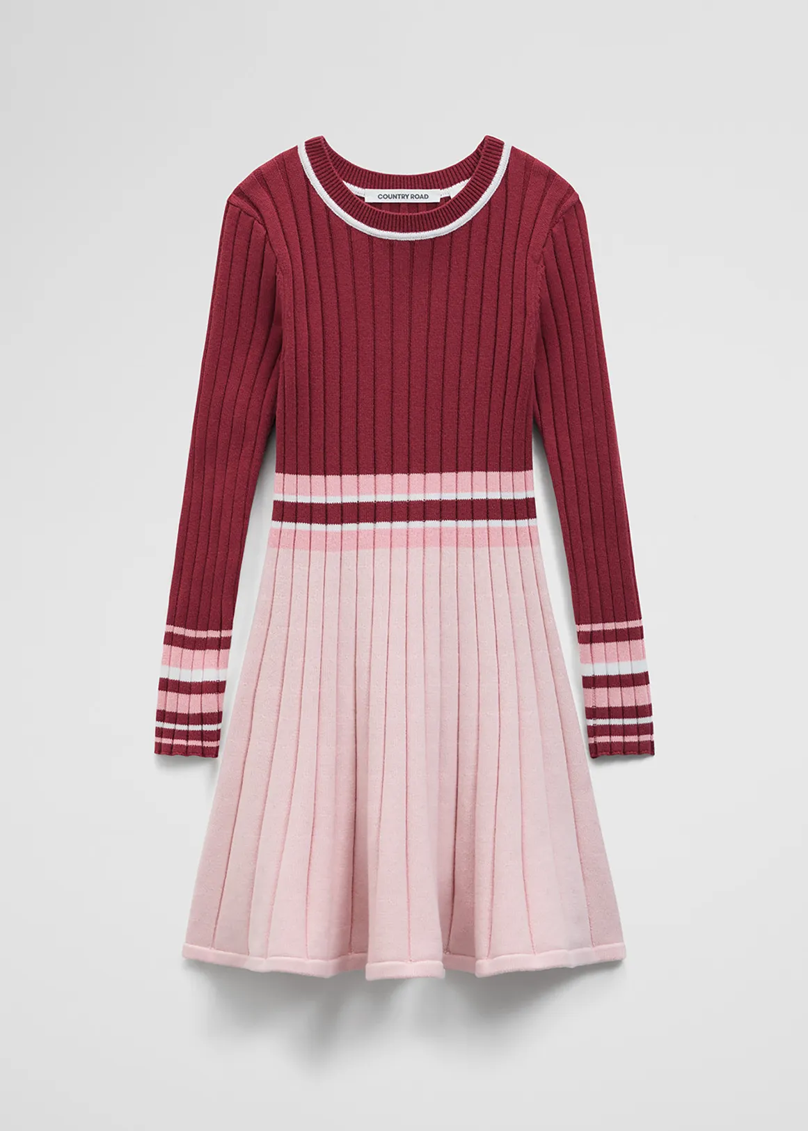Placed Strap Knit Dress - MULTI STRIPE