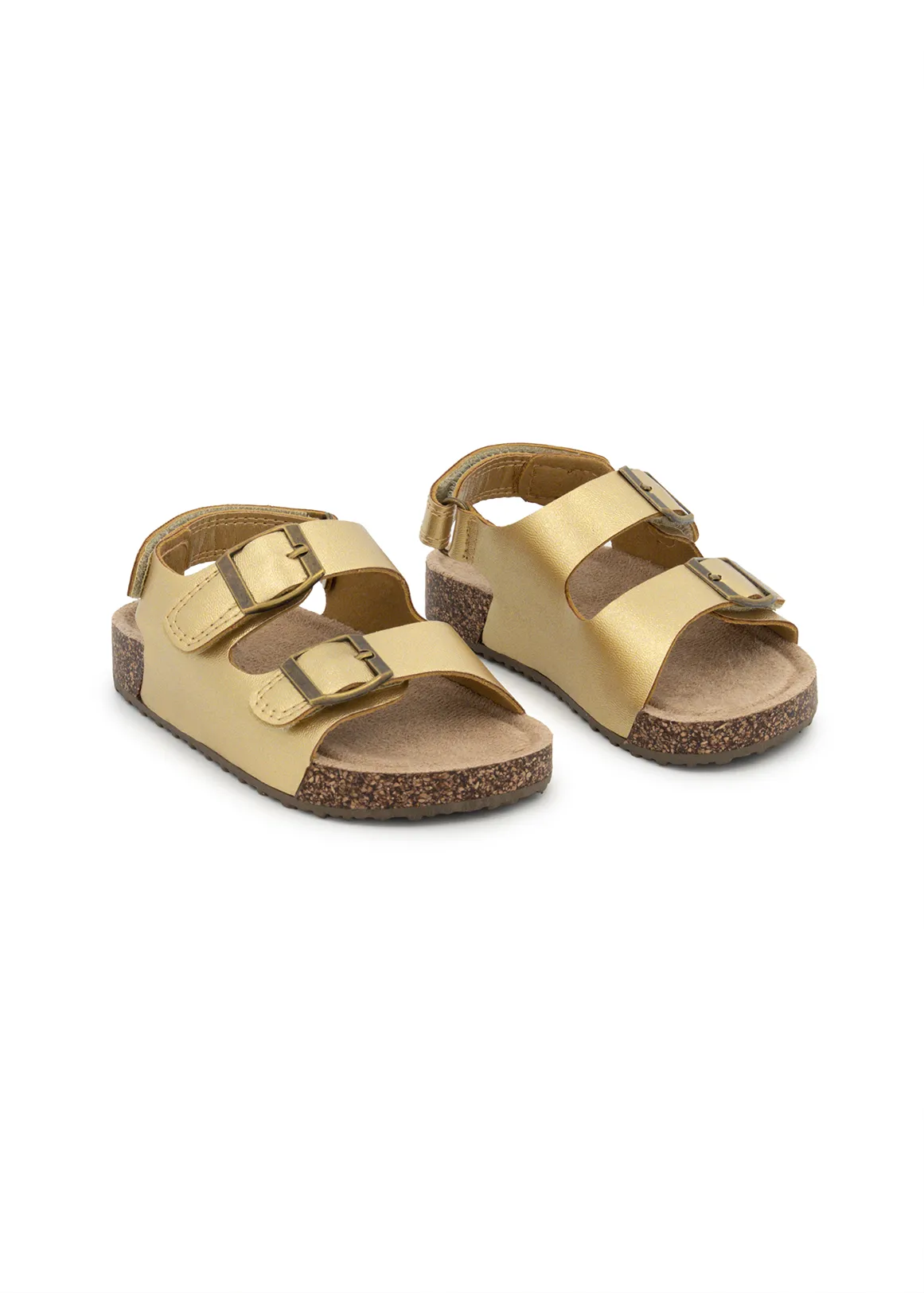 Plain Cork Sandals (Size 5-13) Younger Girl - GOLD