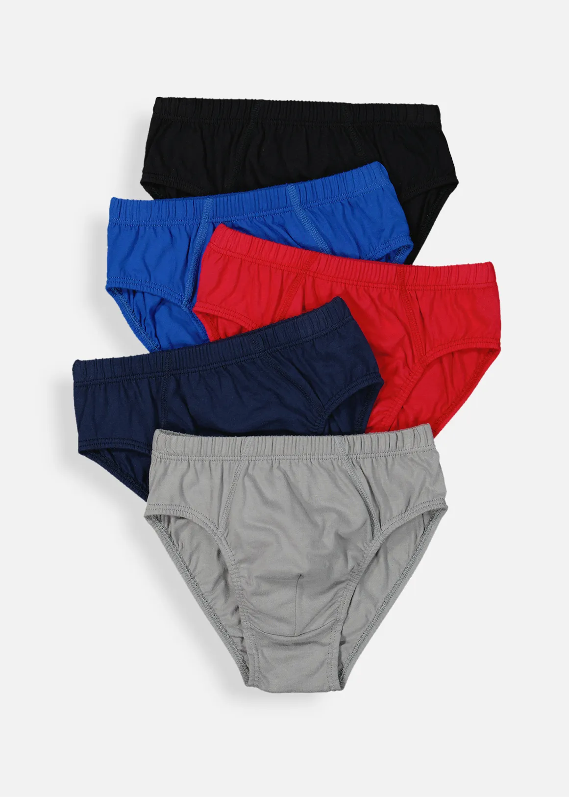 Plain Cotton Briefs 5 Pack - MULTI
