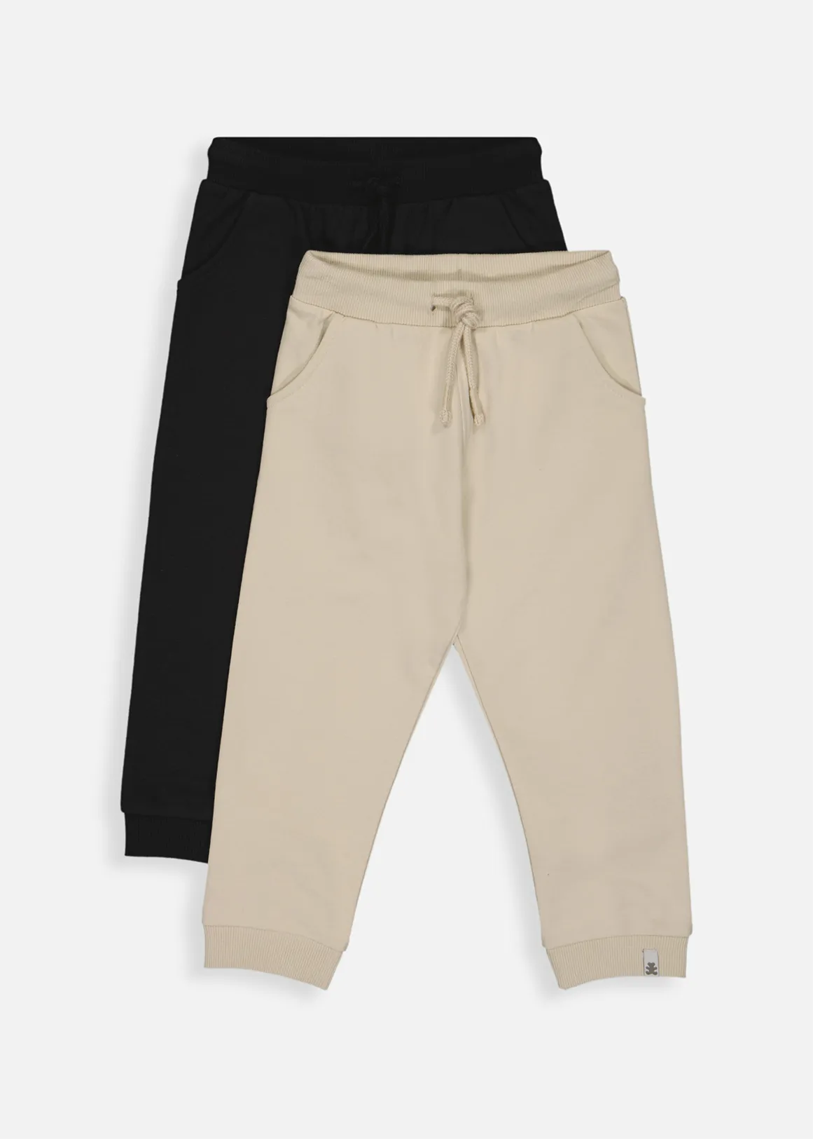 Plain Cotton Fleece Sweatpants 2 Pack - X BLACK
