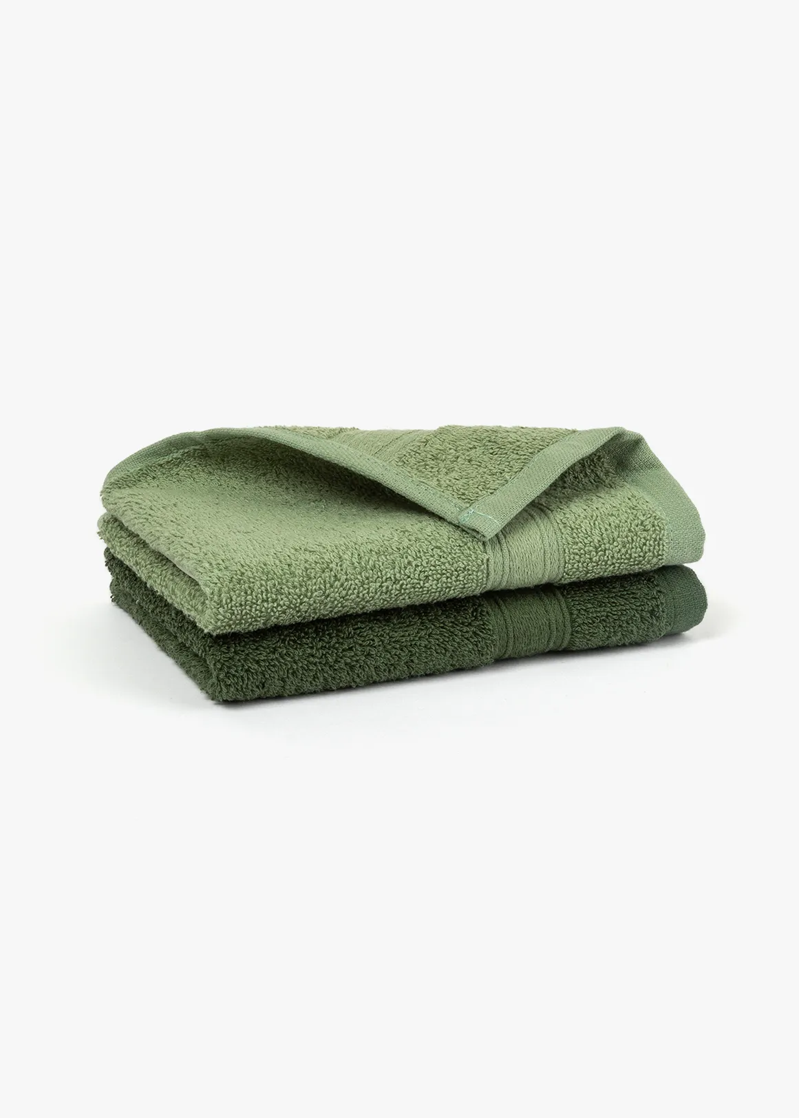 Plain Cotton Guest Towel with Antibacterial Finish 2 Pack - X GREEN